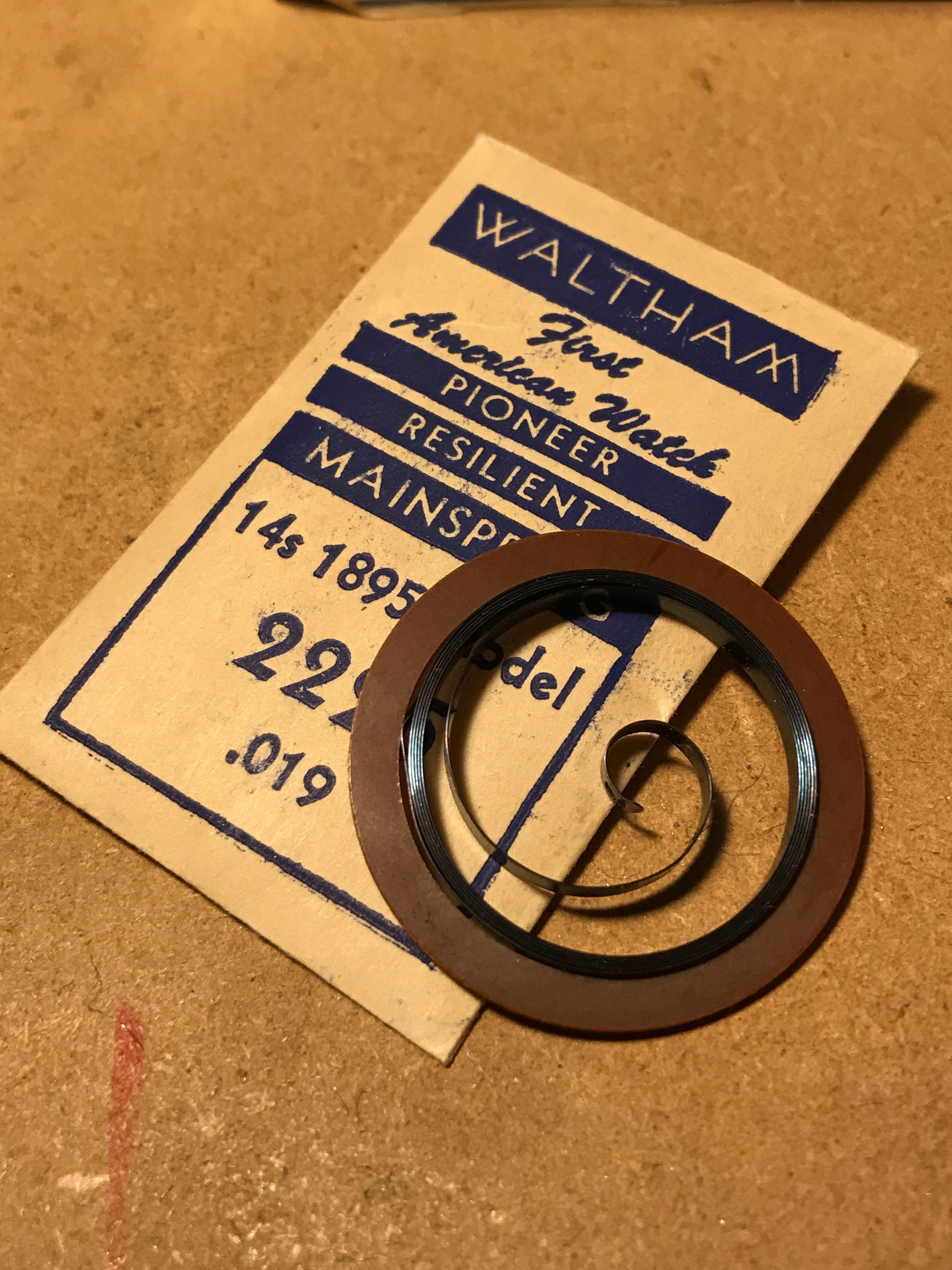 Waltham 14s Factory Mainspring # 2225 for Model 1895 - Steel