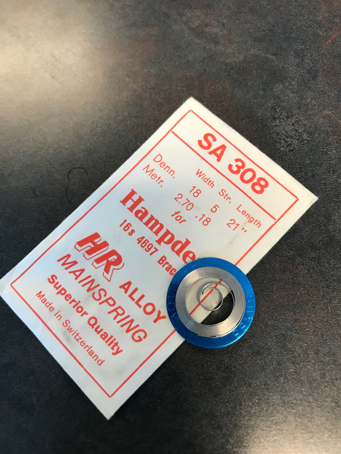 HR Mainspring SA308 for 16s Hampden #4697 - Alloy