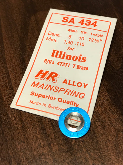 HR Mainspring SA434 for Illinois 6/0s Factory No. 47371 - Alloy