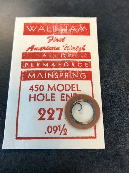 Waltham Factory Mainspring for 4½ ligne Watches No. 2273 / 2241 - Alloy