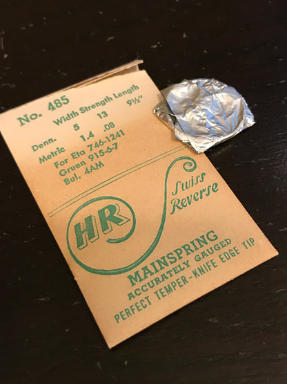 HR Mainspring No. 485 for ETA 746 - 1241, Bulova 4AM - Steel