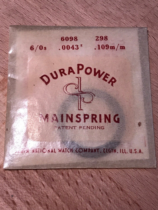 Elgin DuraPower Mainspring No. 6098 for 5/0s & 6/0s - Alloy