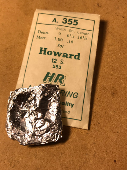 HR Mainspring A355 for Howard 12s No. 553 - Steel