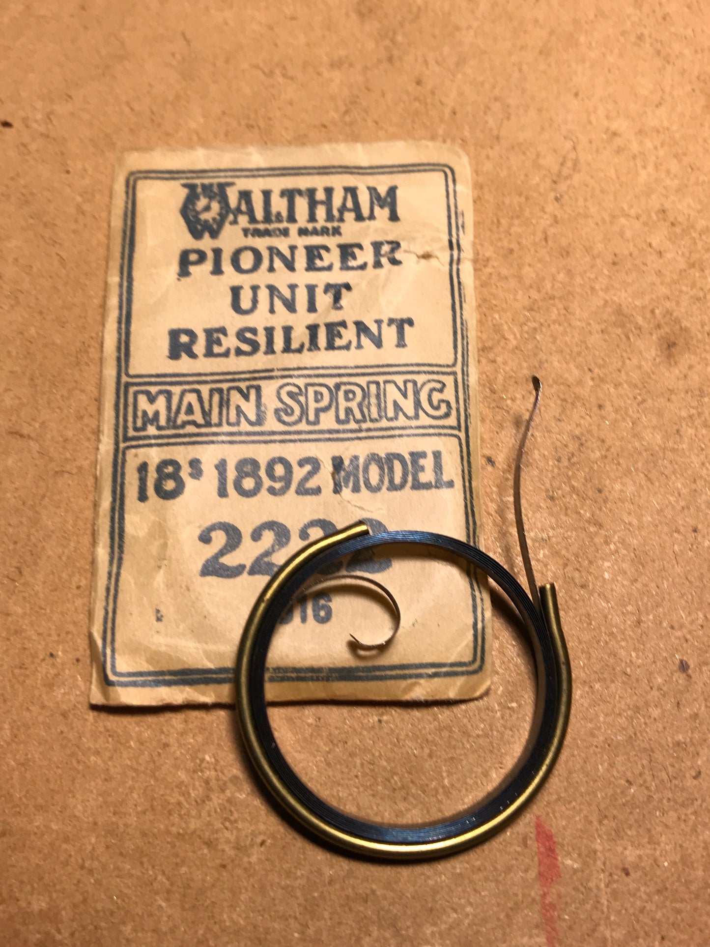 Waltham Factory Mainspring for 18s Model 1892 # 2222 - Steel