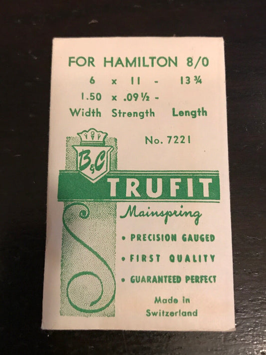 Trufit Mainspring - Hamilton 7221 for 8/0s movements - Steel