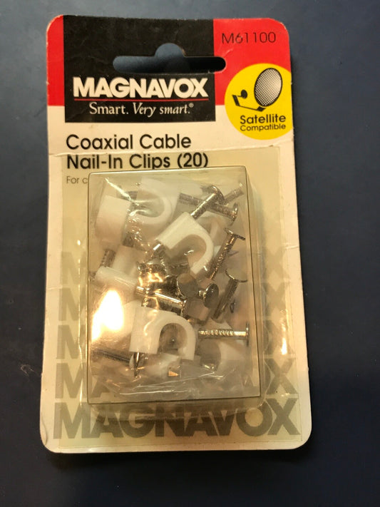 Magnavox Pack of 20 Coax Cable Nail-in Clips - New in packaging