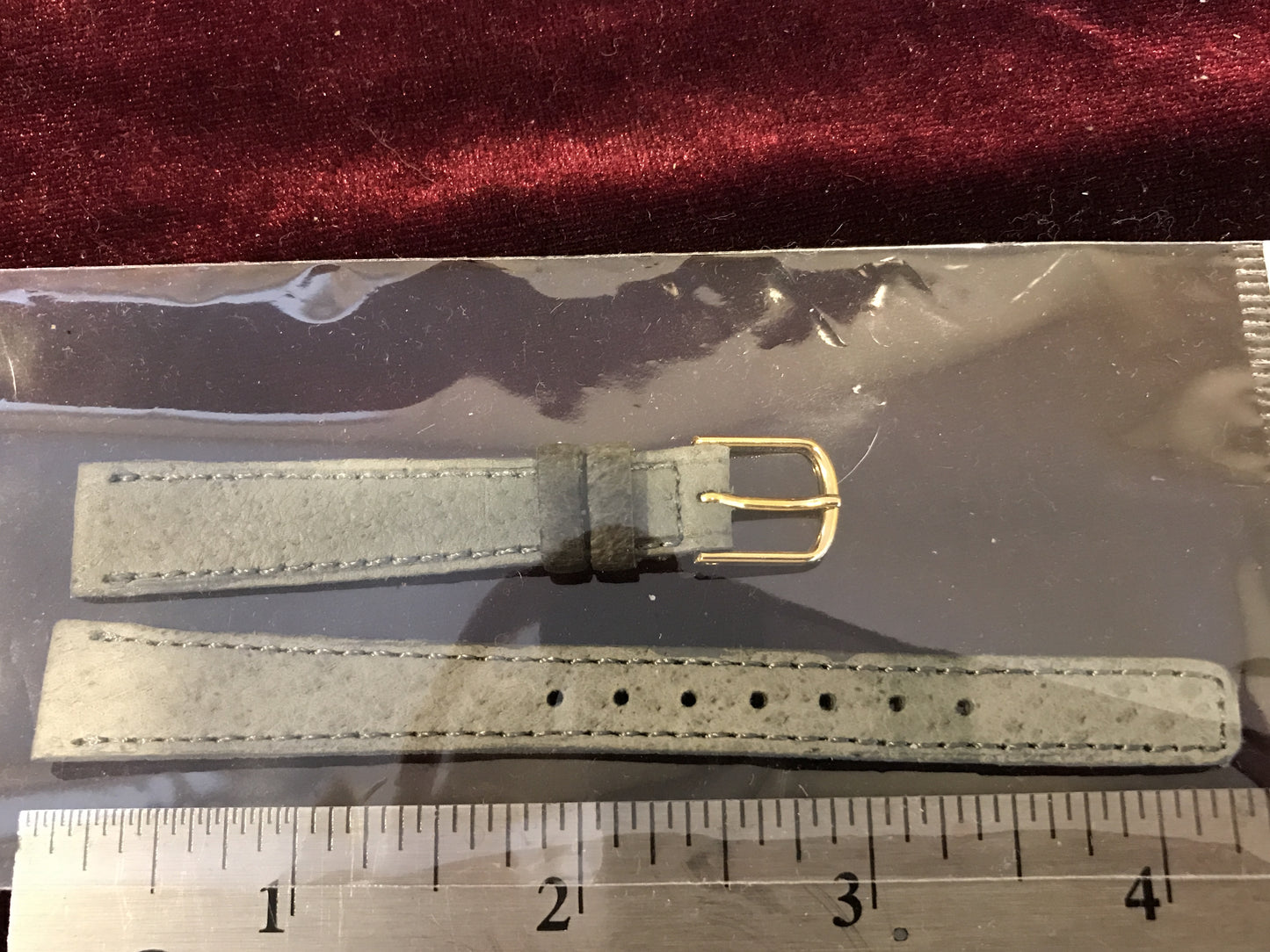 1/2" Grey Pigskin Stitched Ladies Wrist Watch Strap - NOS