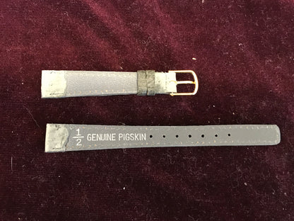 1/2" Grey Pigskin Stitched Ladies Wrist Watch Strap - NOS