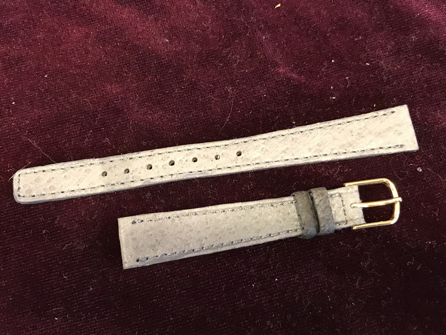 1/2" Grey Pigskin Stitched Ladies Wrist Watch Strap - NOS