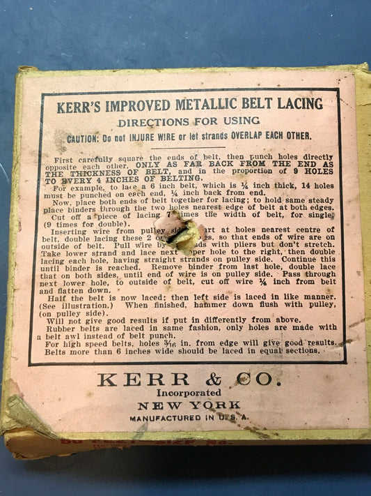 Kerr's Metallic Belt Lacing in original box