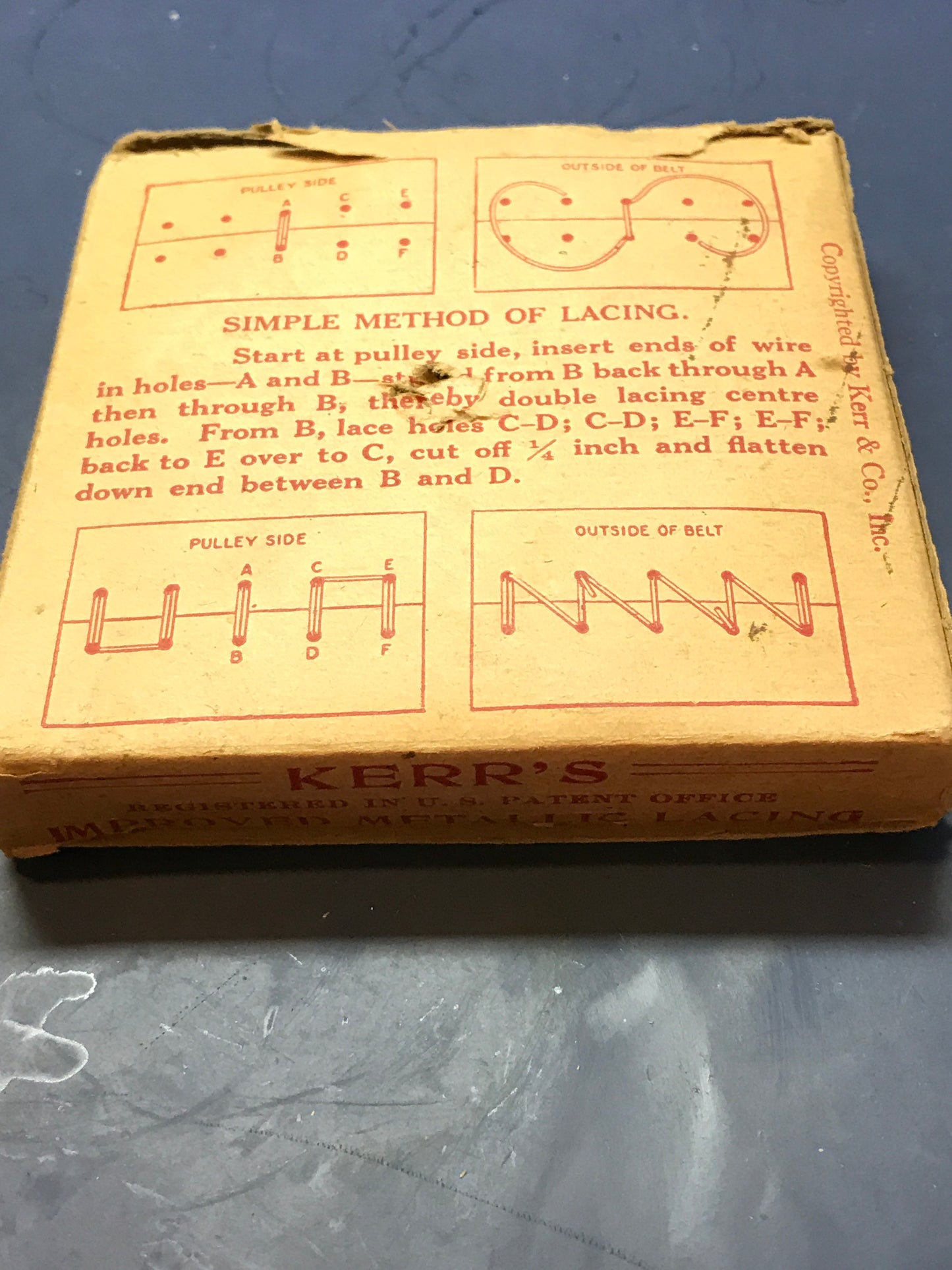 Kerr's Metallic Belt Lacing in original box