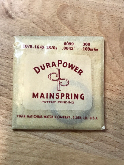 Elgin Factory DuraPower Mainspring for 10/0, 16/0 and 18/0s No. 6099 - Alloy