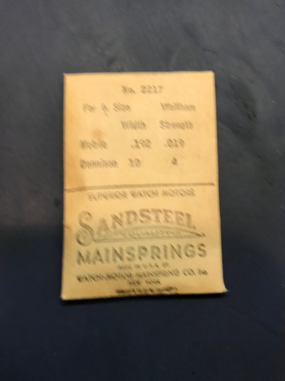 Sandsteel Mainspring for 6s Waltham No. 2217 - Steel
