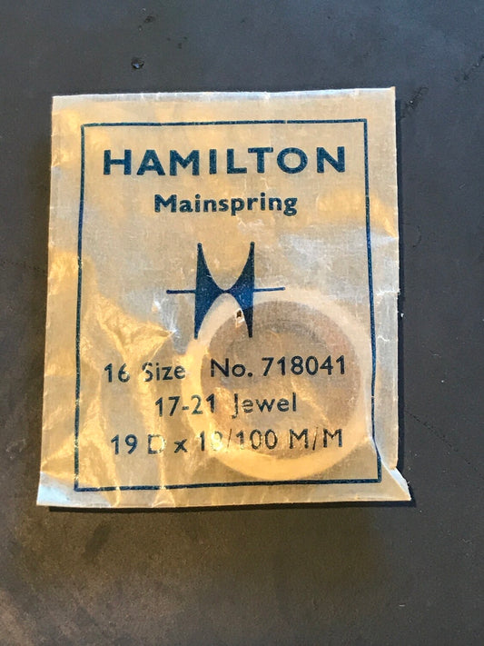 Hamilton Factory Mainspring for 16s 17-21j Factory No. 718041 (317) - Steel