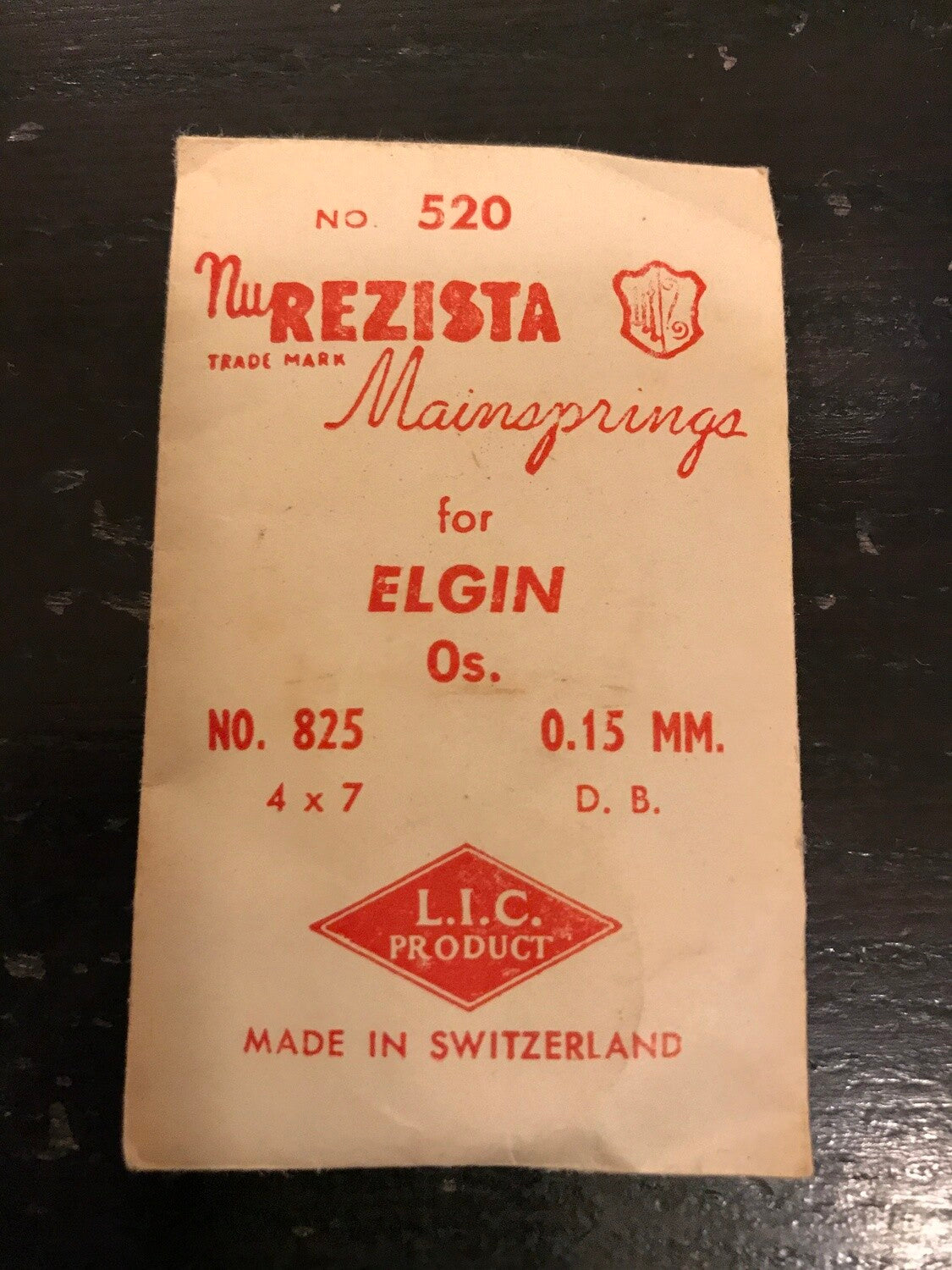 NuRezista Mainspring #520 for Elgin 0s No. Factory No. 825 - Steel