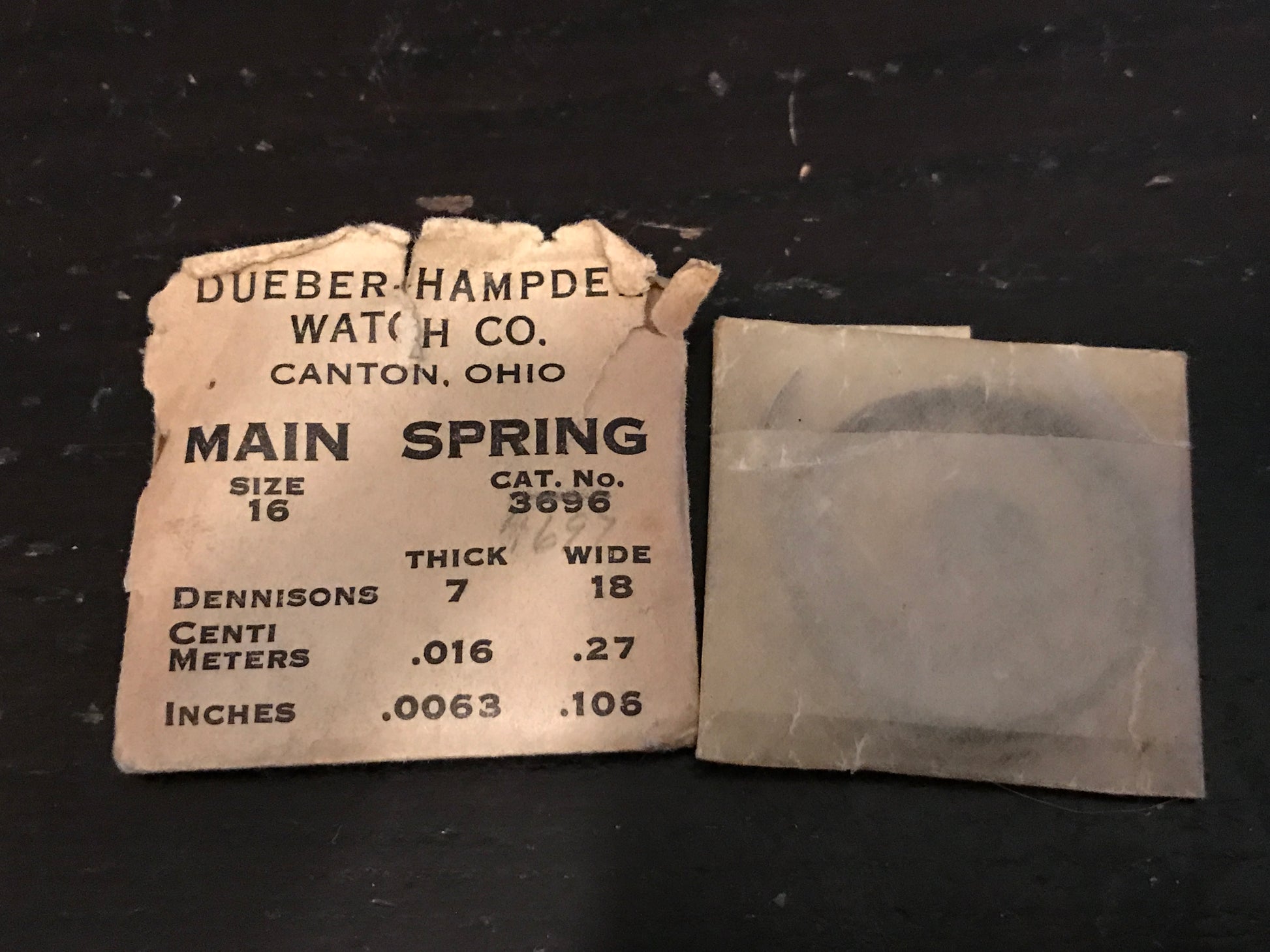 Hampden Factory Mainspring 16s No. #4697 - Steel