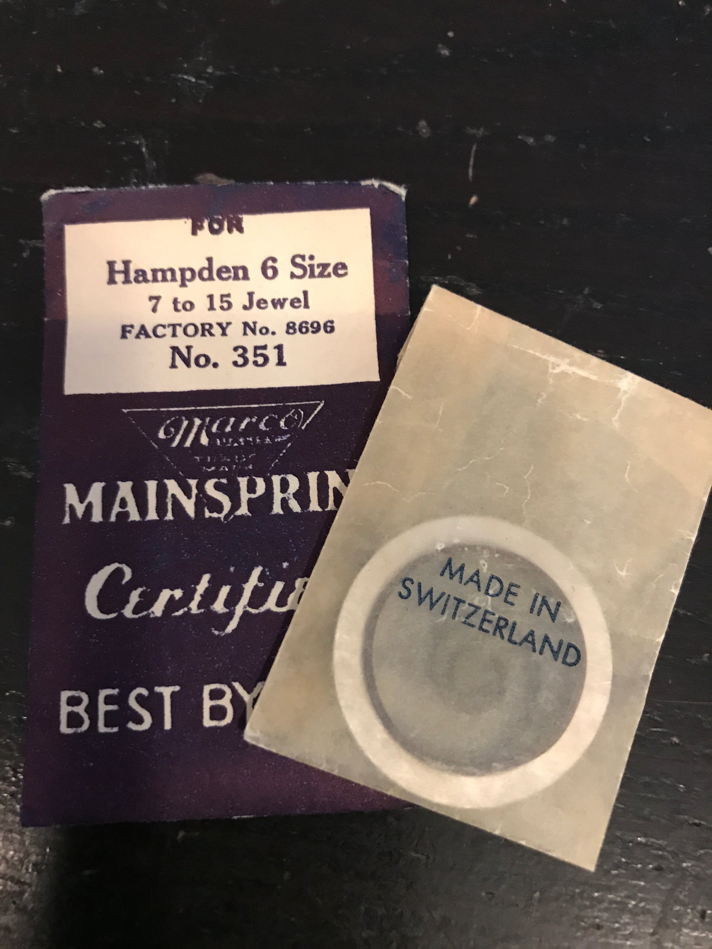 Marco Mainspring #351 for 6s Hampden 7j to 15j Model Pocket Watch #8696 - Steel