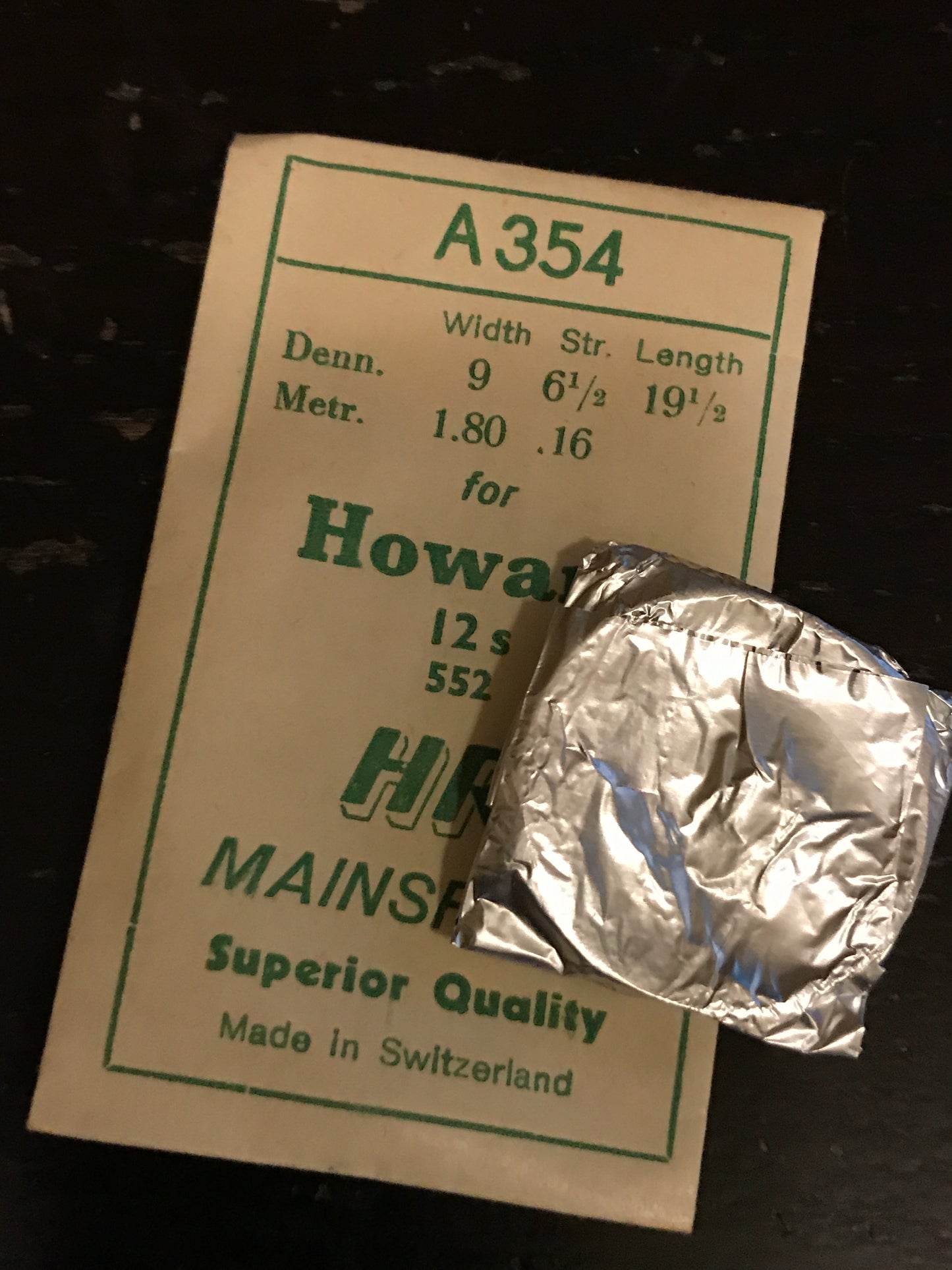 HR Mainspring A354 for Howard 12s No. 552 - Steel