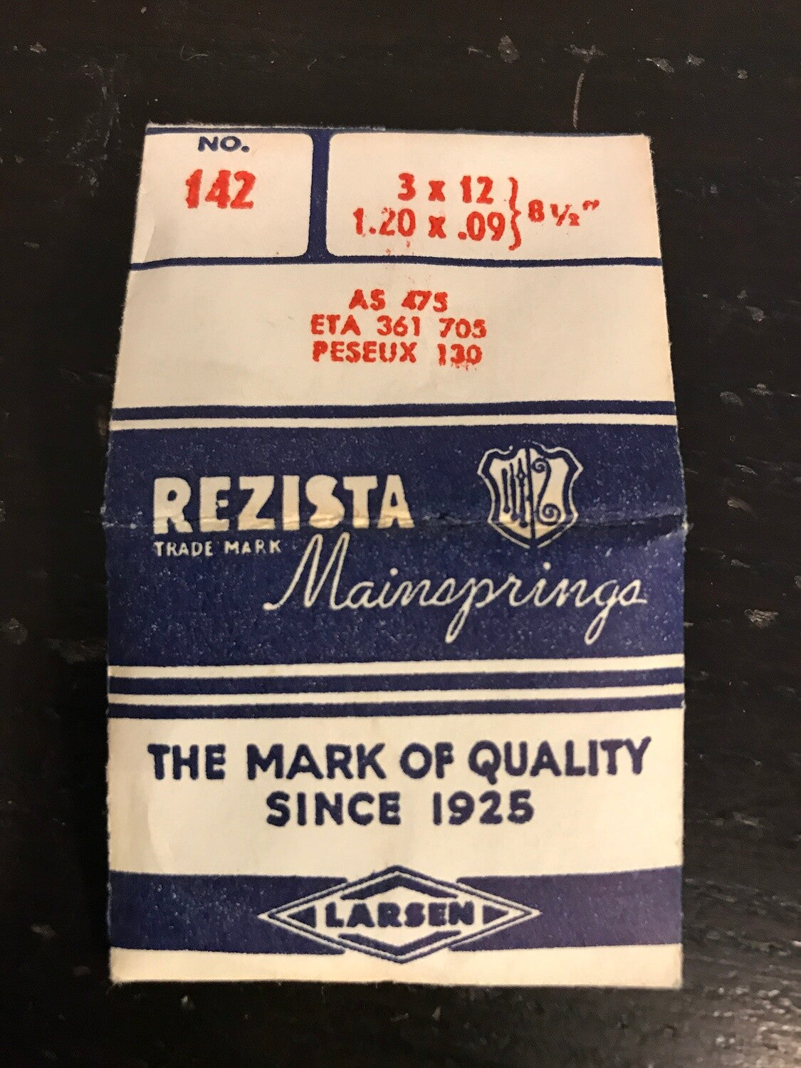 Rezista Mainspring No. 142 for AS 475, ETA 361, 705 & Peseux 130 - steel