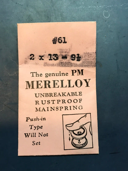 PM Merelloy Mainspring #61 for ETA 705, Kurth 83, 87, Pierce 53 +many more - Alloy