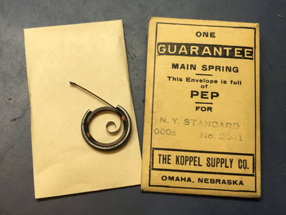 Koppel Supply Co. Mainspring for N.Y. Standard 3/0s No. 2041 - Steel