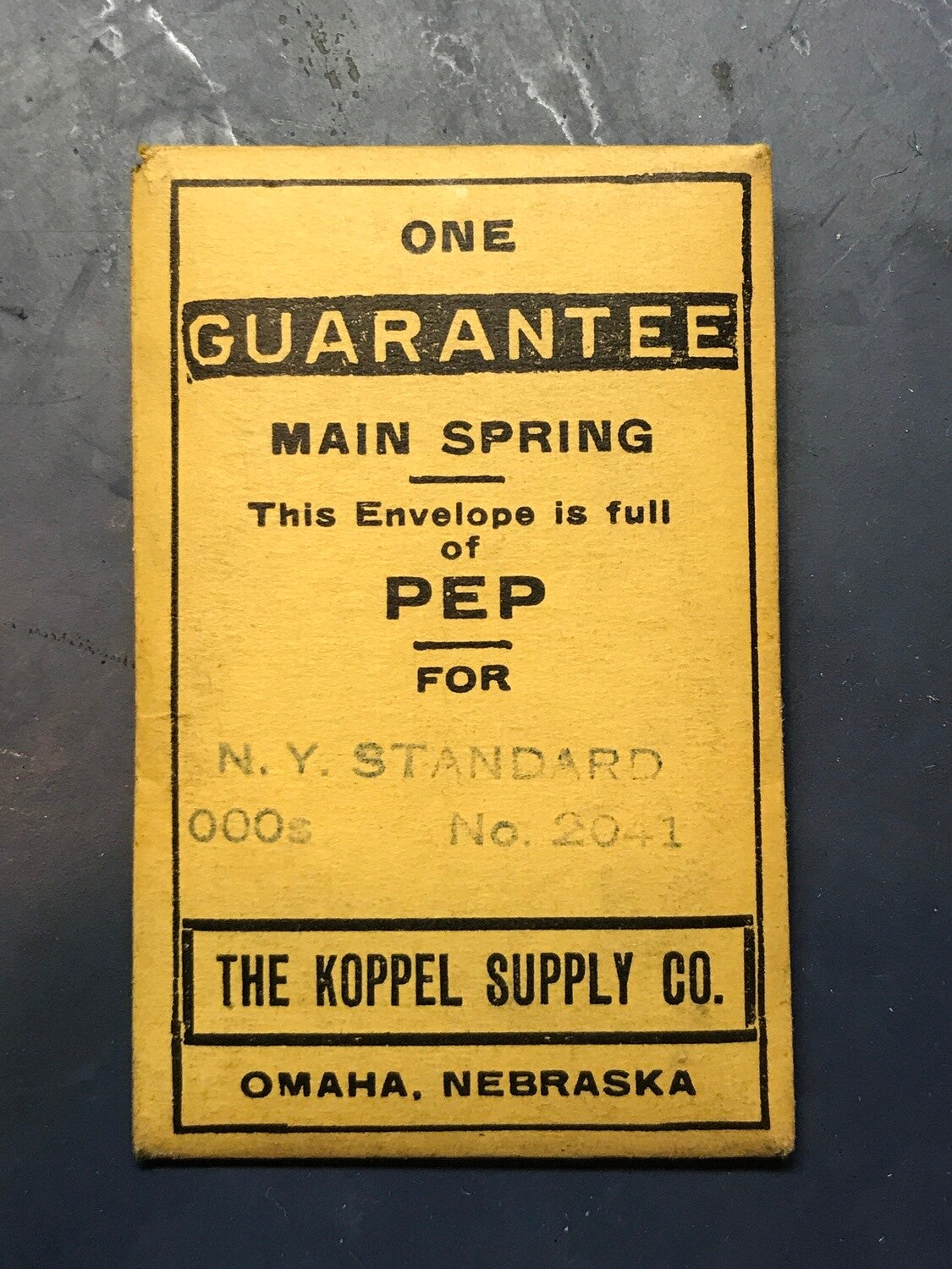 Koppel Supply Co. Mainspring for N.Y. Standard 3/0s No. 2041 - Steel