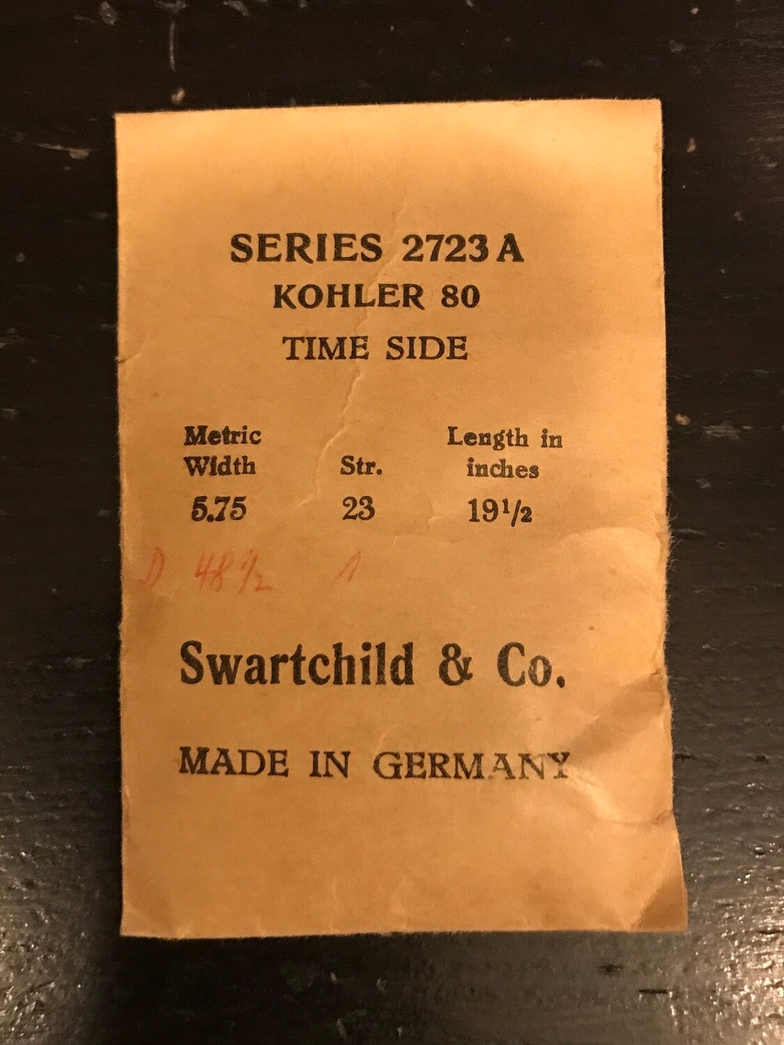 Swartchild TIME Mainspring for Kohler 80 Alarm Clock