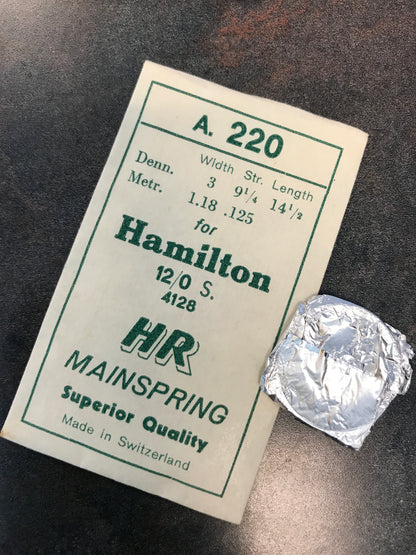 HR Mainspring A220 - for 12/0 Hamilton # 4128 - Steel
