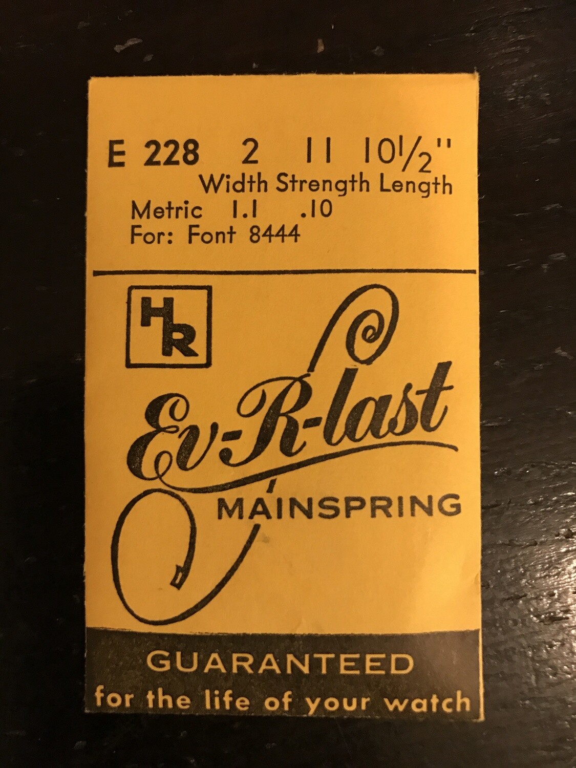 HR Ev-R-Last Mainspring E228 for Font 8444 - Steel