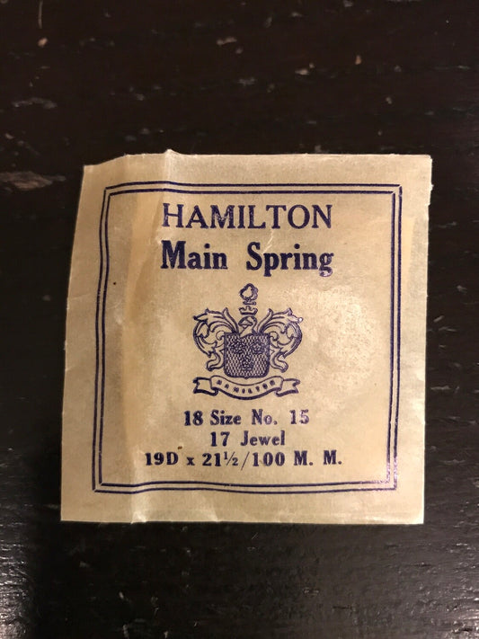 Hamilton Factory Mainspring No. 15 for 18s - Steel