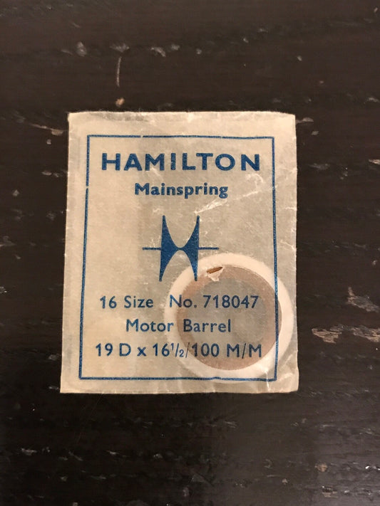 Hamilton Factory Mainspring for 16s Motor Barrel Factory No. 718047 - Steel