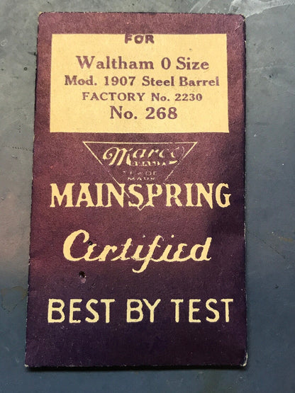 Marco Mainspring #268 for 0s Waltham Factory No. 2230 - Steel