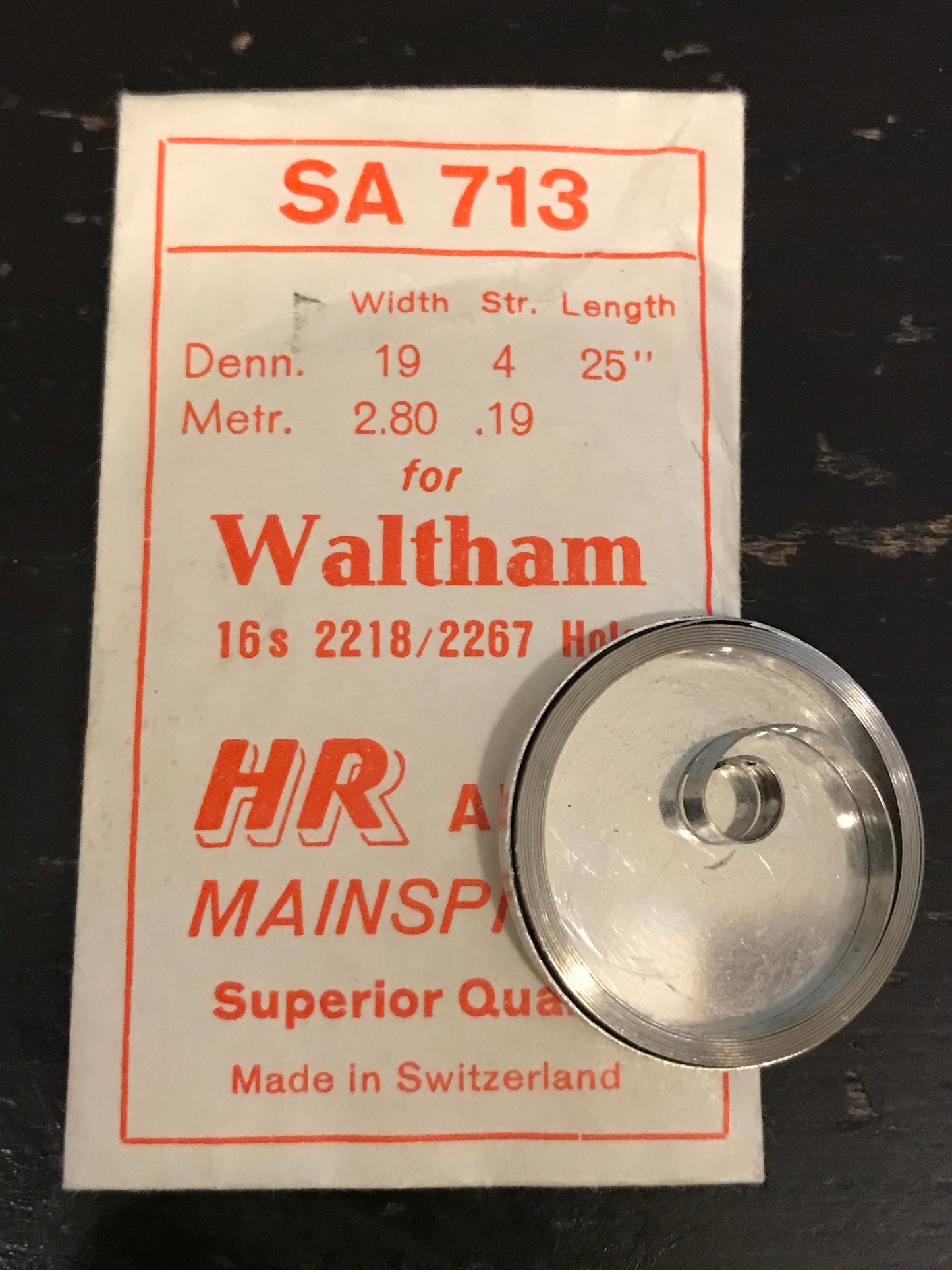 HR Mainspring SA713 for Waltham 16s Factory No. 2218 / 2267 - Alloy