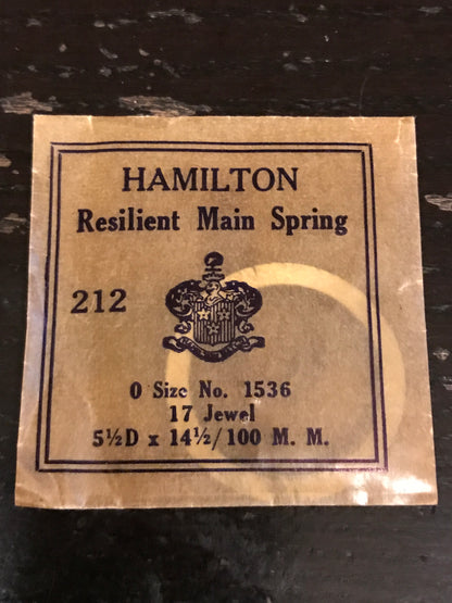 Hamilton Factory Mainspring for 0s Hamilton No. 1536 - Steel
