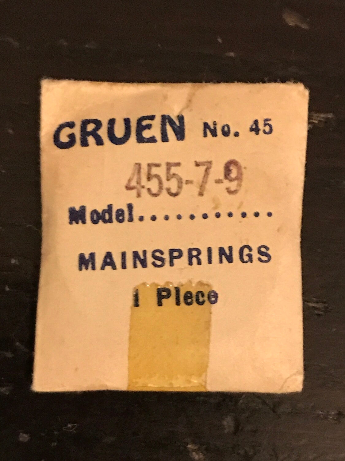 Gruen Factory Mainspring for Gruen caliber 455, 457, 459 - steel