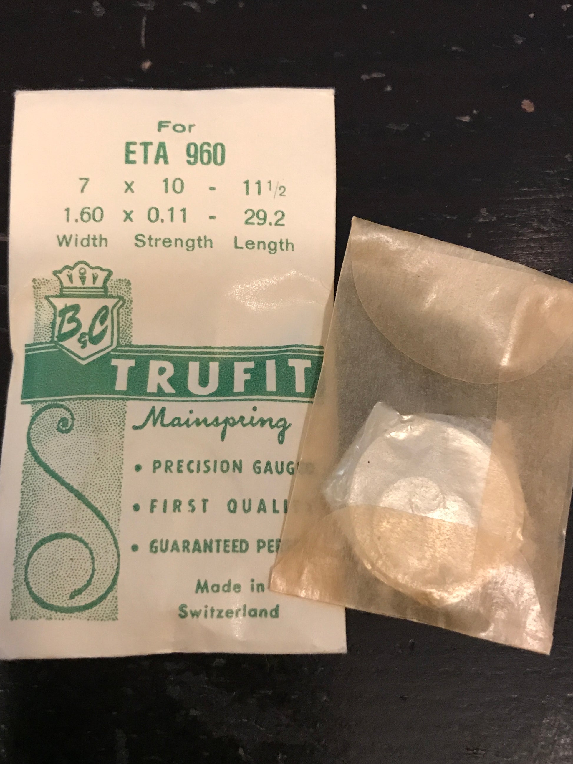 Trufit Mainspring for ETA caliber 960 - Steel