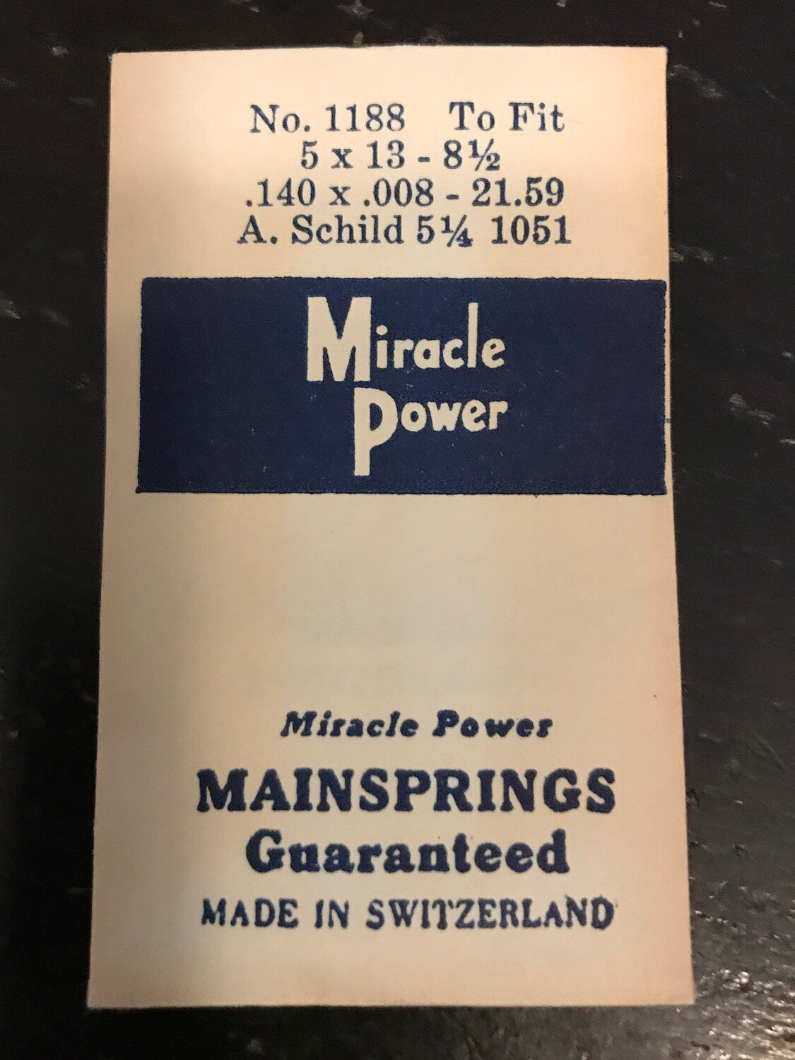Miracle Power Mainspring for 5¼ ligne A. Schild caliber 1051 - Steel