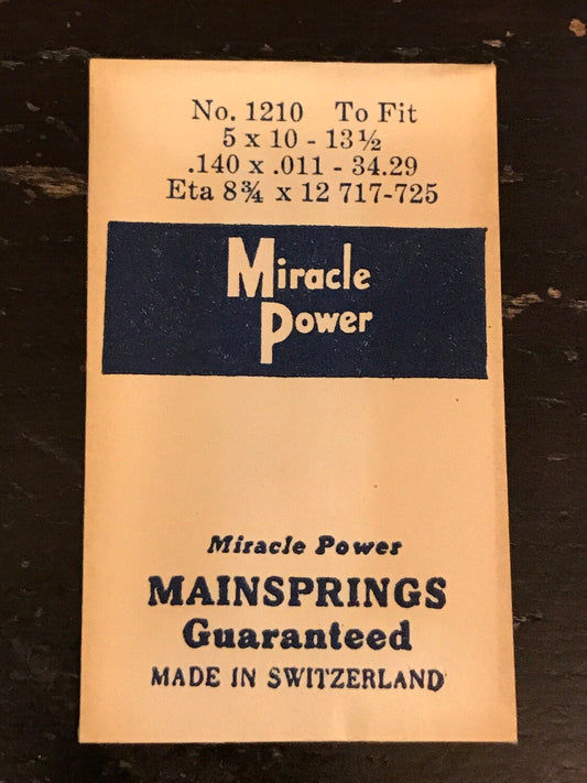 Miracle Power Mainspring for 8¾ x 12 ligne ETA caliber 717 - 725 - Steel