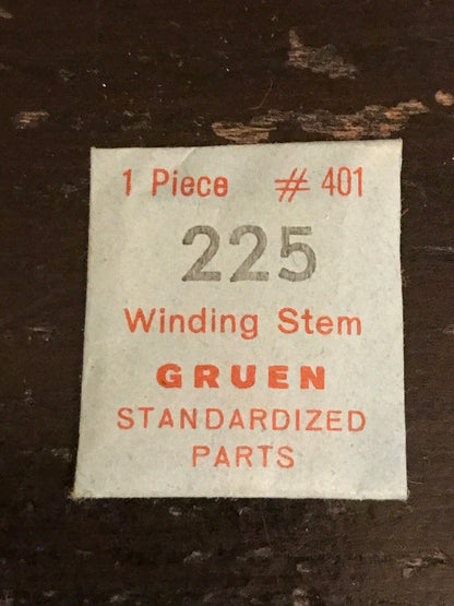 Gruen Factory stem for caliber 225 - new in envelope