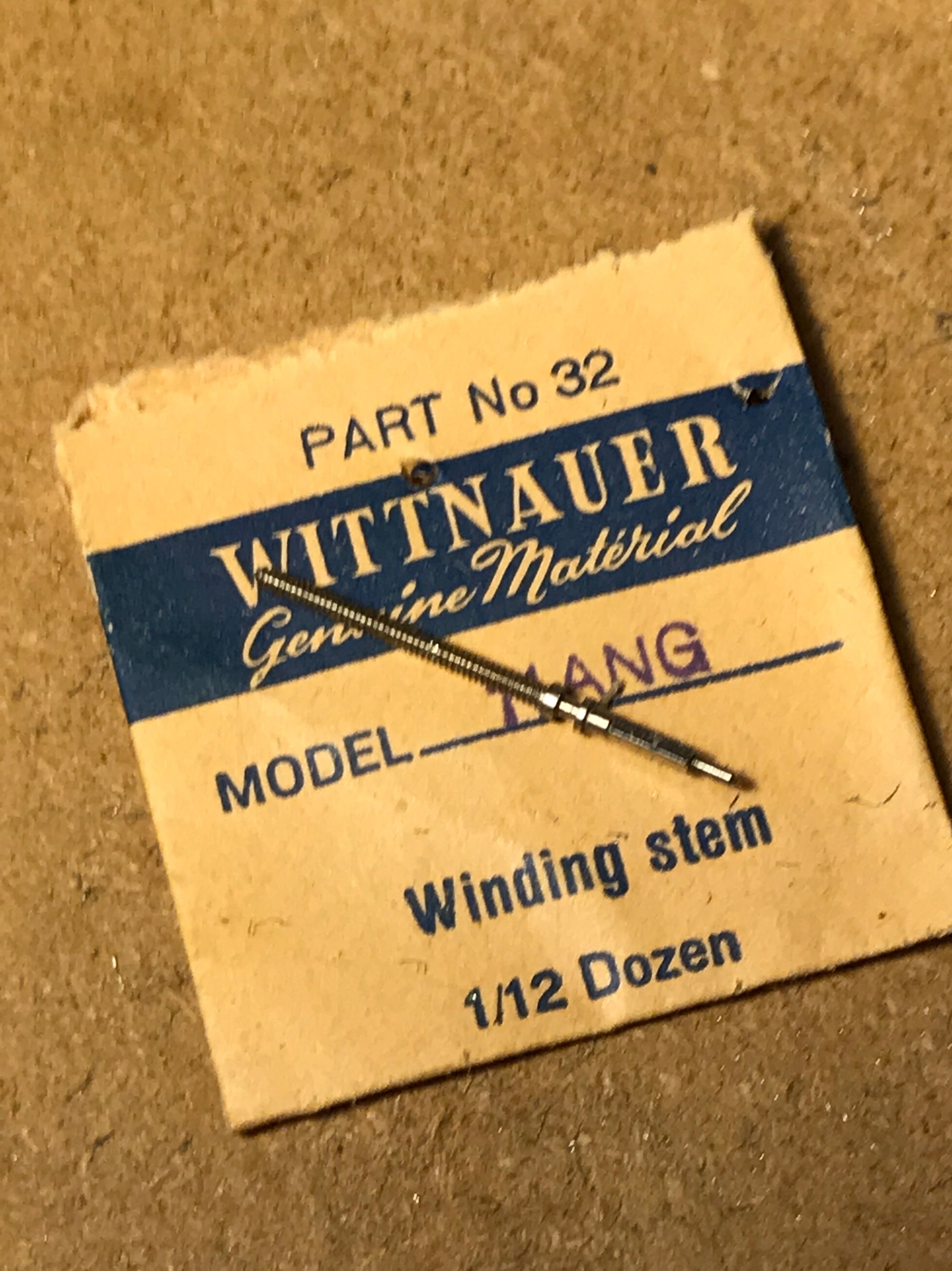 Witthauer Factory stem for caliber 11ANG / 11AN/1 - new in envelope