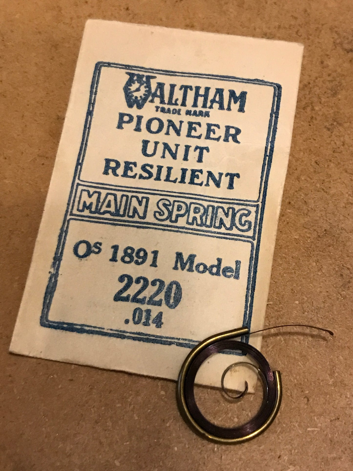 Waltham Factory Mainspring for 0s 1891 Model No. 2220 - Steel