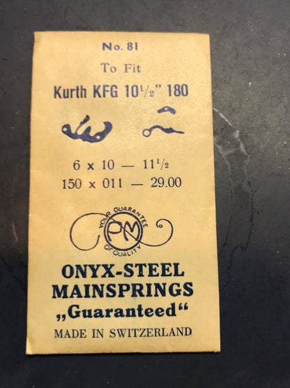 PM Mainspring No. 81 for Kurth 10½ ligne caliber 180 - Steel