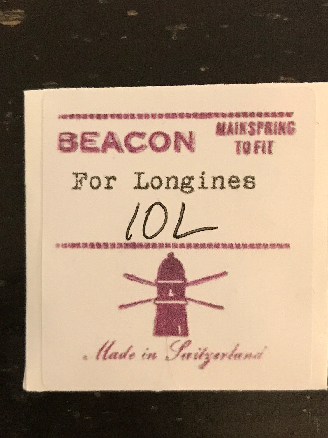 Beacon Mainspring for Longines caliber 10L movements - steel