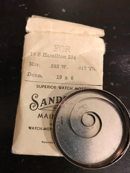 Sandsteel Mainspring for Hamilton 16s Factory No. 534 - Steel