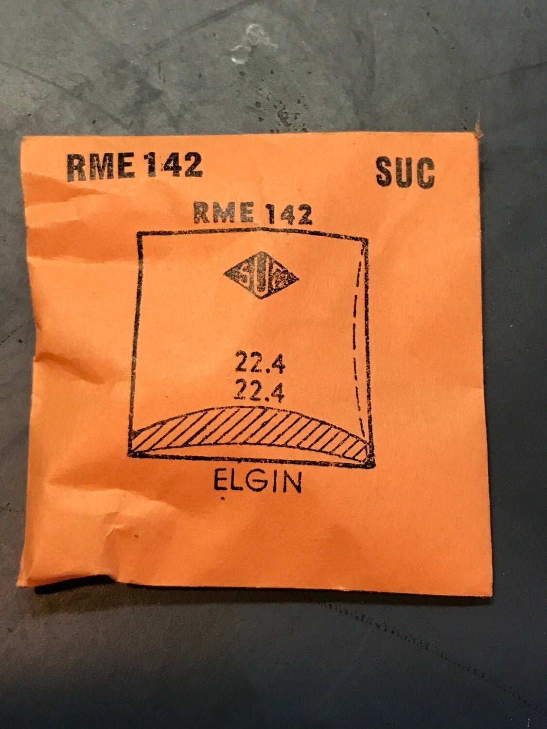 SUC Rocket Crystal RME 142 for ELGIN - 22.4 x 22.4mm - New