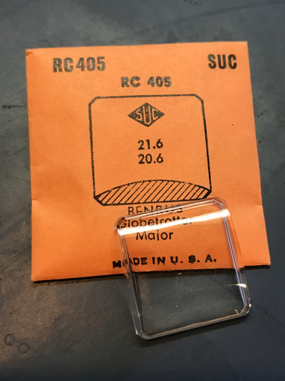 SUC Rocket Crystal RC 405 for BENRUS Globetroller & Major - 21.6 x 20.6mm - New