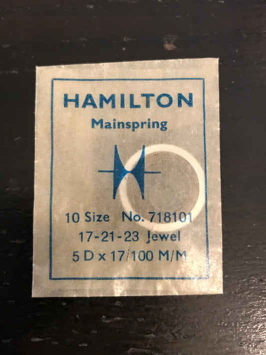 Hamilton Factory Mainspring for 10s Hamilton No. 718101 / 6021 - Steel