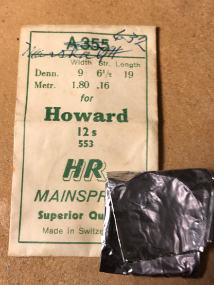 HR Mainspring A355 for Howard 12s No. 553 - Steel