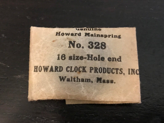 Howard Factory Mainspring for Howard 16s No. 328 - Steel
