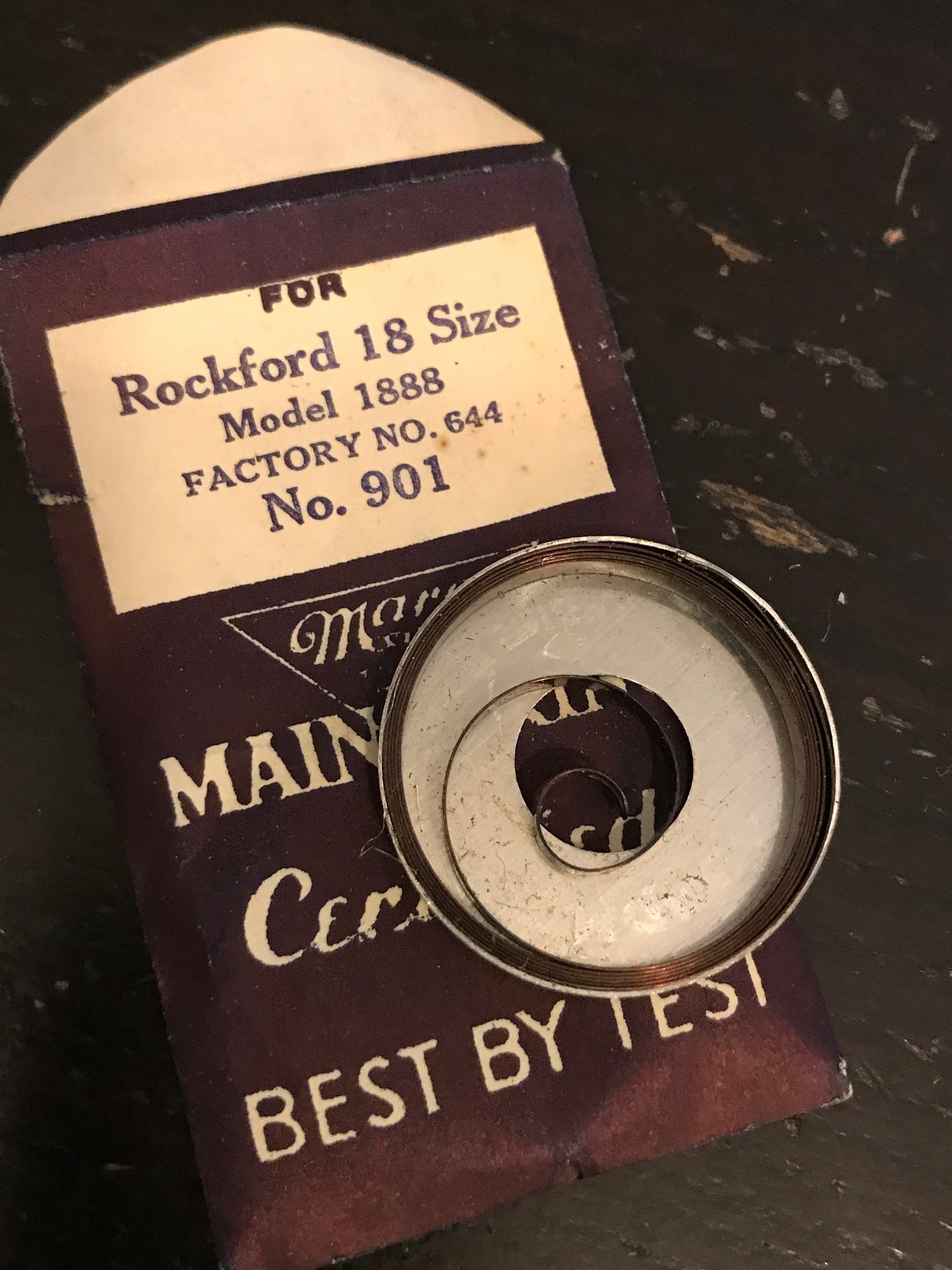 Marco Mainspring #901 for Rockford 18s Factory No. 644 - Steel